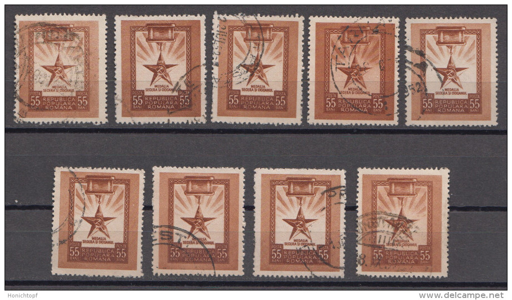 Rumänien; 1952; Michel 1395 O; Tag Der Arbeit, Mediziner; 9 Stück - Used Stamps