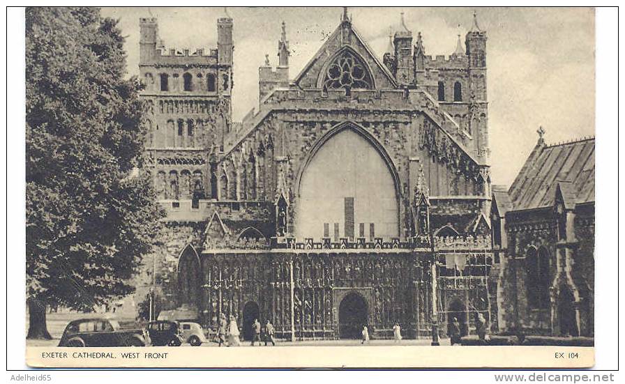 Exeter Cathedral West Front 1956 Jarrold Chrome Series - Exeter