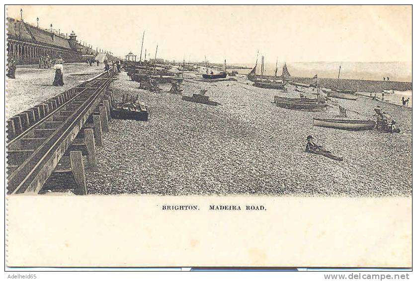 Brighton Madeira Road, People, Boats On The Beach C 1905 - Brighton