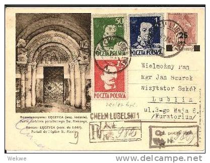 Pol103a/- POLEN -  Freiheitskämpfer 1944, Einschreibe-Karte SELTEN - Storia Postale