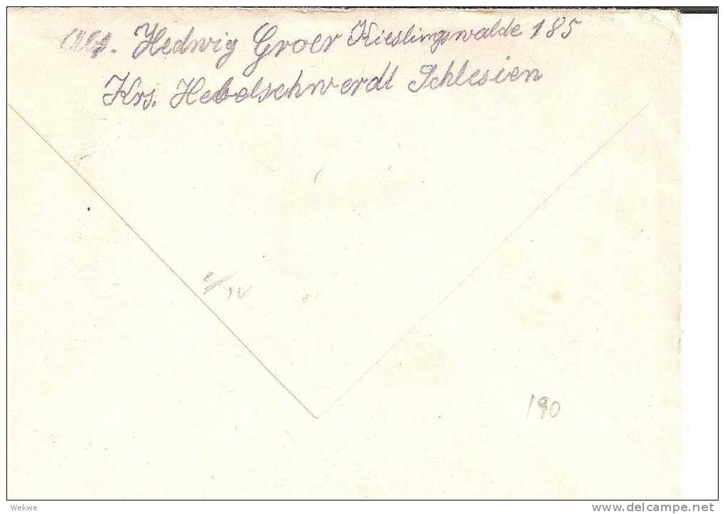 Pol152a/ - POLEN -   Kieslingswalde Notentwertung 1945 Mit Agenturstempel  RAR ! - Storia Postale