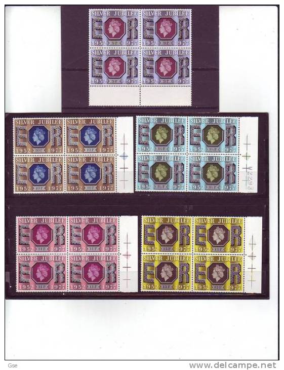 GRAN BRETAGNA  1977 - Yvert 829/32** (quartina) - Giubileo - Unused Stamps
