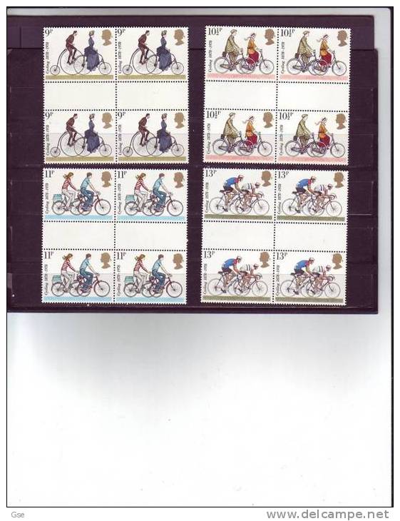 GRAN BRETAGNA  1978 - Yvert  872/5** (x4) -  Ciclismo (interspazio) - Ungebraucht