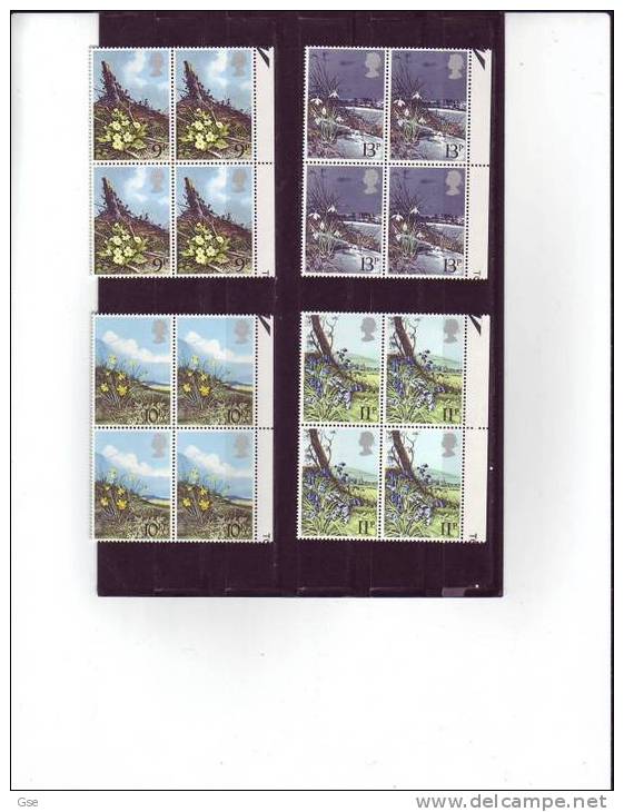 GRAN BRETAGNA  1979 - Yvert  884/7** (quartina) -  Fiori - Unused Stamps