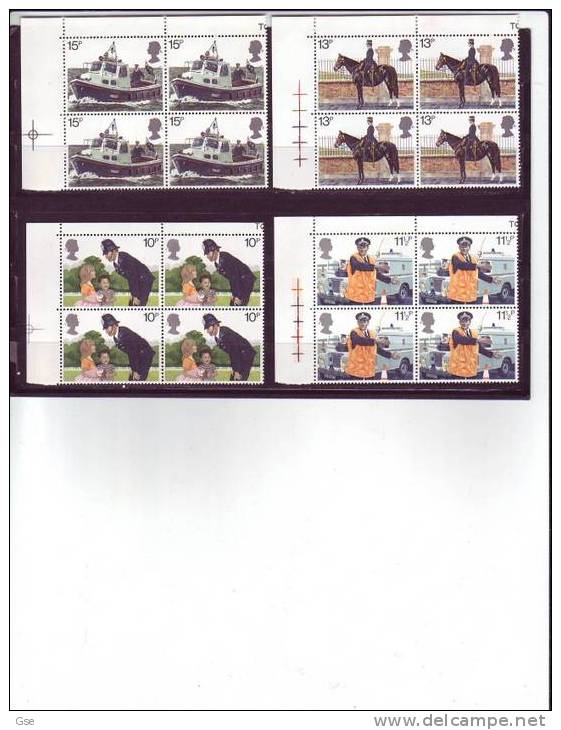 GRAN BRETAGNA  1979 - Yvert  913/6** (quartina) -  Polizia - Unused Stamps