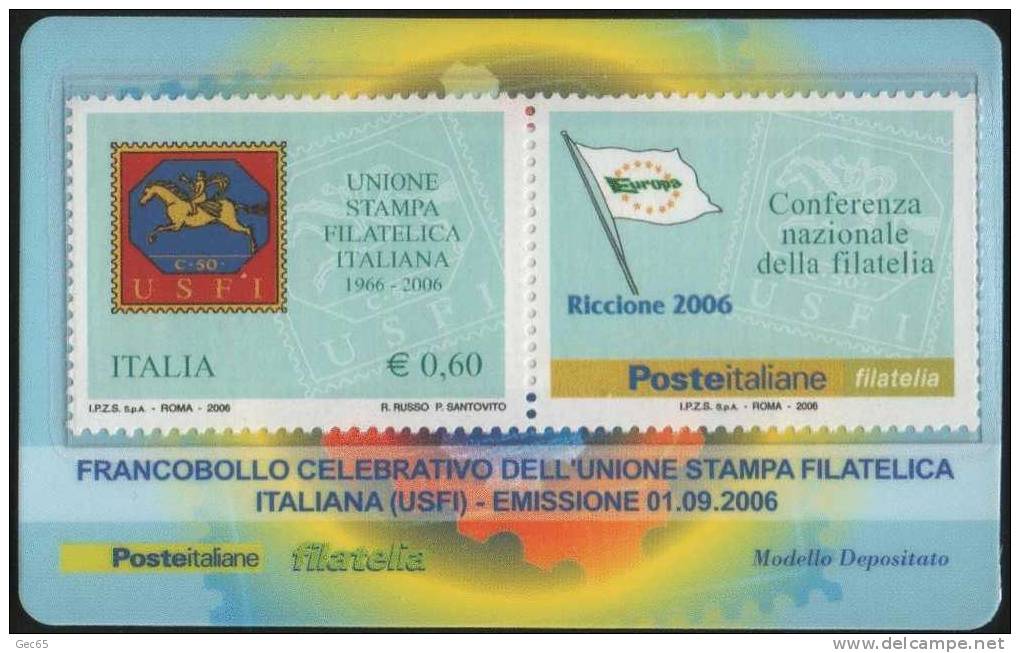 Tessera Filatelica 2006 "Unione Stampa Filatelica Italiana" - Cartes Philatéliques
