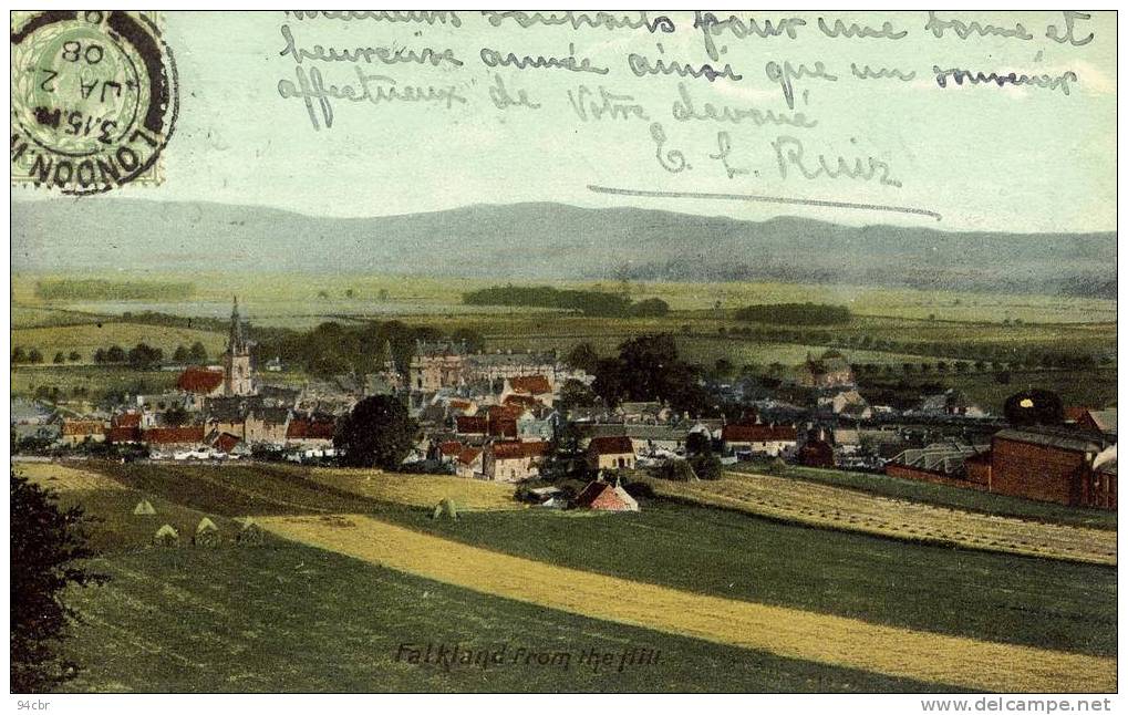 CPA ( ROYAUME UNI )       FALKLAND FROM THE HILL - Fife
