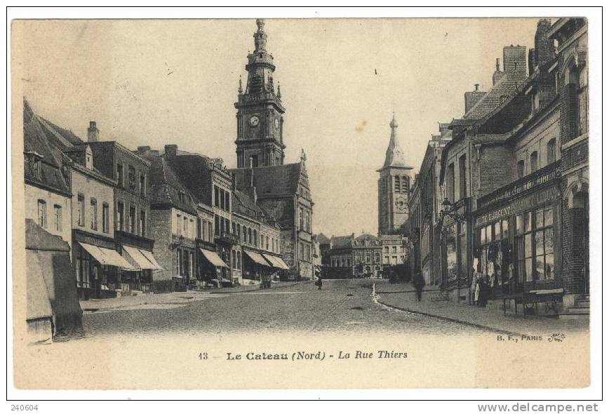 13  -  LE CATEAU  --  La Rue Thiers - Le Cateau