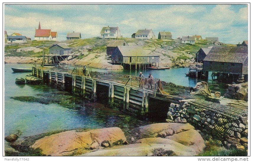 PEGGYS COVE NOVA SCOTIA CANADA Wharf SHACKS Homes CHURCH Fishermen 1966 - Halifax