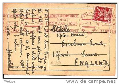 Tsc231/ - CSSR -  Rot Kreuz Werbestempel (cruz Roja/red Cross) 1921 - Briefe U. Dokumente