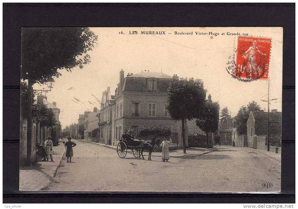 78 LES MUREAUX Boulevard Victor Hugo, Grande Rue, Animée, Attelage, Ed ELD 16, 191? - Les Mureaux