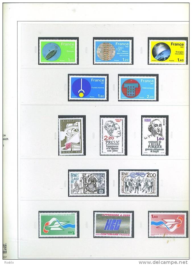 FRANCE / ANNEE COMPLETE 1981  SUR 5 FEUILLES SAFE DUAL  ETAT NEUF 5 PHOTOS - 1980-1989