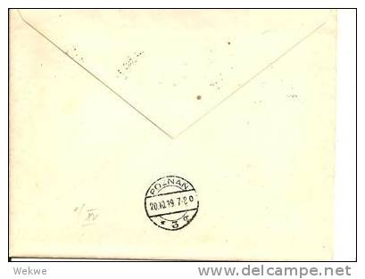 Pol003a/POLEN  RR -5 + 10 Überdruck Auf Germania 1919, Einschreiben, Geprüft Und Signiert (Brief, Cover, Letter, Lettre) - Storia Postale