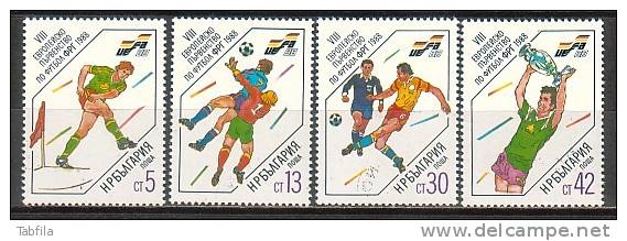 BULGARIA / BULGARIE - 1988 - Championnats D´Europe De Football - 4v ** - Championnat D'Europe (UEFA)