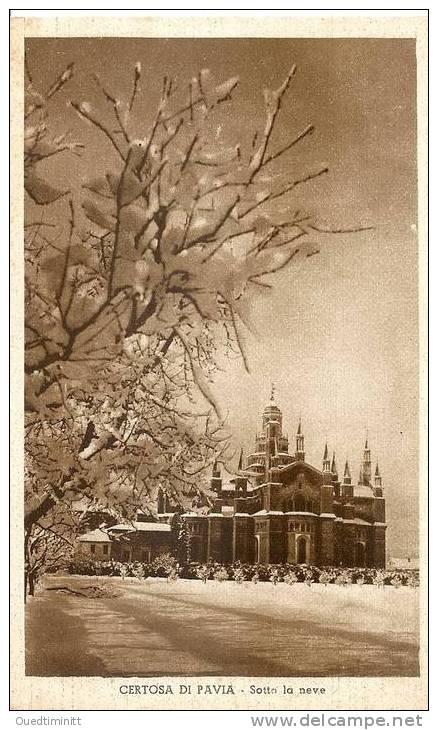 Italia.Certosa Di Pavia , Sotto La Neve. - Pavia