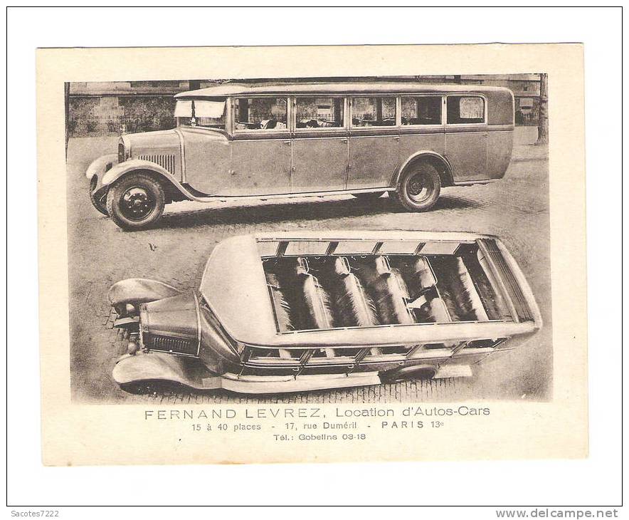 PARIS 13ème - LOCATION D'AUTOS CARS - F. LEVREZ - CPA GRAND FORMAT - RARE - Transporte Público