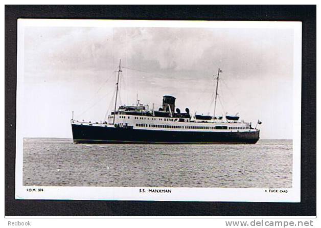 Raphael Tuck Real Photo Postcard Isle Of Man Ferry Steamer S.S. Manxman Steam Ship Boat - Ref 326 - Paquebote