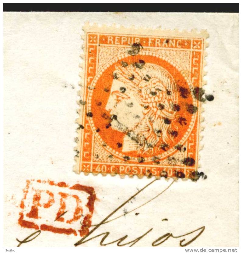 Frankreich Mi.N°.+ Dallay N° 35 Y&T N° 38 Auf Brief, Sur Lettre Avec Rouge PD, Mit Rotem PD Stempel 1870, Ceres - 1870 Siege Of Paris