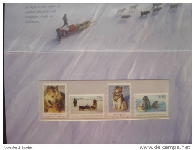 AAT AUSTRALIAN ANTARCTIC TERRITORY 1994 MI 98-01 HUSKIES MNH NEUF ** IN SPECIAL COVER - Andere & Zonder Classificatie