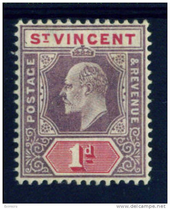 ST VINCENT 1904 1d SG 86a CHALK-SURFACED PAPER LIGHTLY MOUNTED MINT Cat £26 - St.Vincent (...-1979)