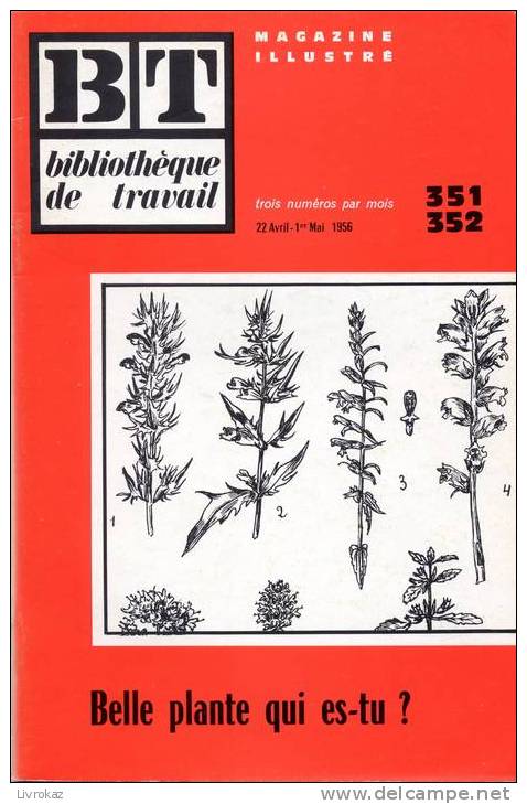 BT N°351/352 (1956) : Belle Plante Qui Es-tu ? Bibliothèque De Travail. C. Freinet. Atlas Des Espèces Les Plus Connues - 6-12 Years Old