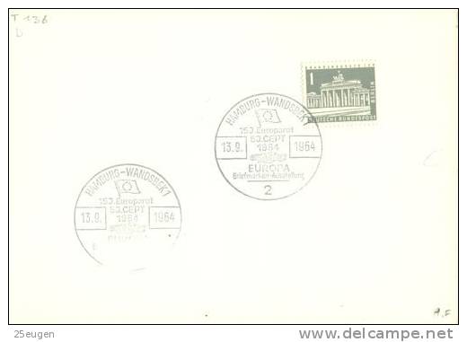 GERMANY 1964 EUROPA CEPT  POSTMARK - 1964