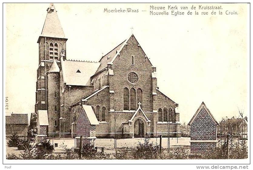 Moerbeke-Waas :  Nieuwe Kerk Van De Kruisstraat 1909 - Mörbeke-Waas