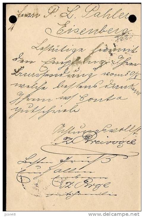 Bayern 1901/03  Postkarte (o)  Mi.P56 II/01 "Speyer-Eisenberg 1.NOV.01" - Other & Unclassified