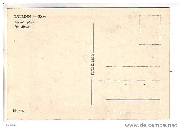 GOOD OLD ESTONIA POSTCARD - TALLINN - Town Hall Square (Lego) - Estland