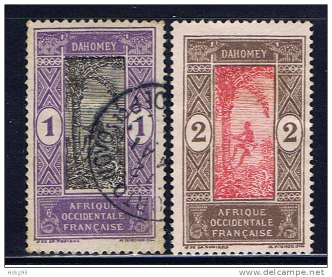 DY+ Dahomey 1913 Mi 42-43 Ölpalm-Ernte - Usati