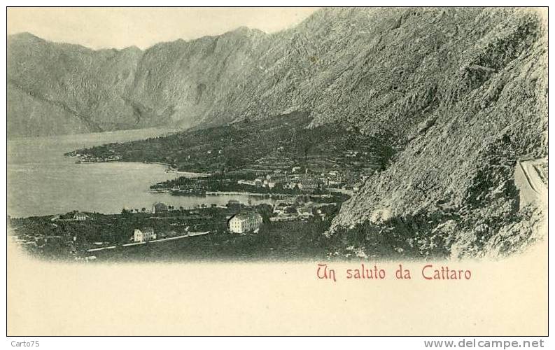 Montenegro - Carte Relief Gauffrée Double épaisseur - Saluto Da Cattaro - Gruss Aus Cattaro - Montenegro