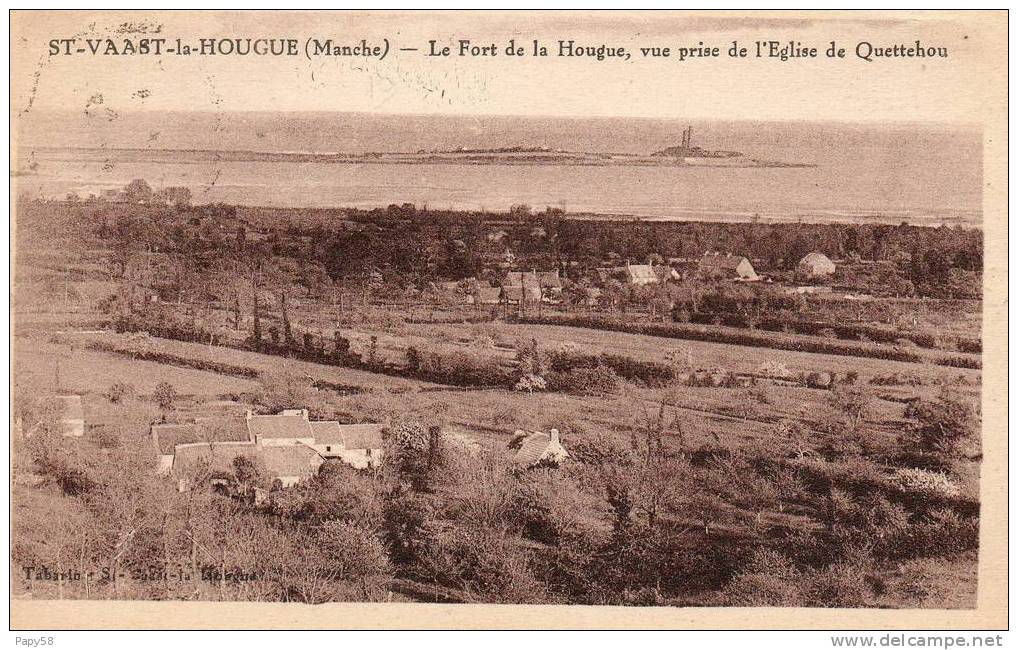 [50] Manche >  Saint Vaast La Hougue Le Fort De La Hougue Vue Prise De L Eglise De Quettehou - Saint Vaast La Hougue