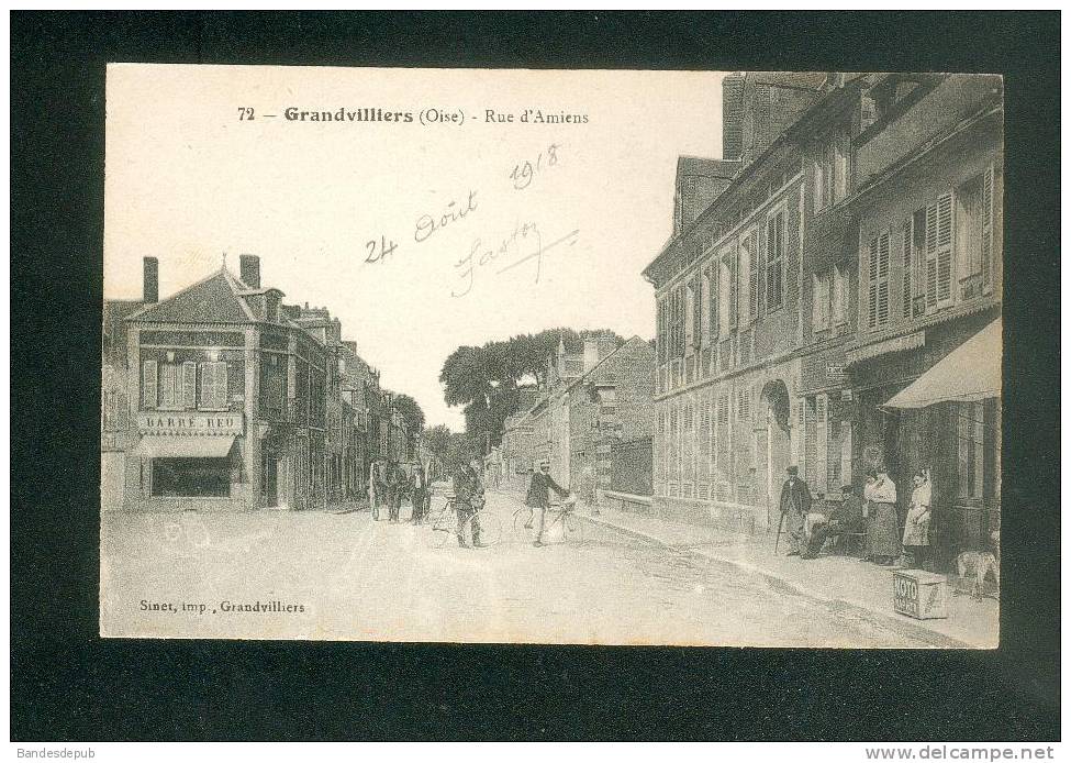 Grandvilliers (60) - Rue D' Amiens ( Animée Commerce SINET Imp. N°72) - Grandvilliers