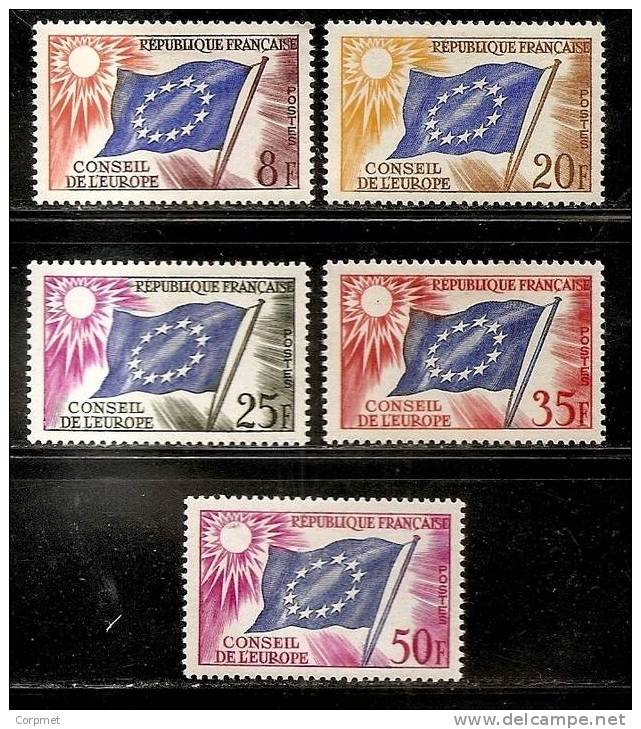 FRANCE - SERVICE 1958 -59 Conseil De L´Europe - Yvert # 17/21 - * MINT  (LH) - Ungebraucht