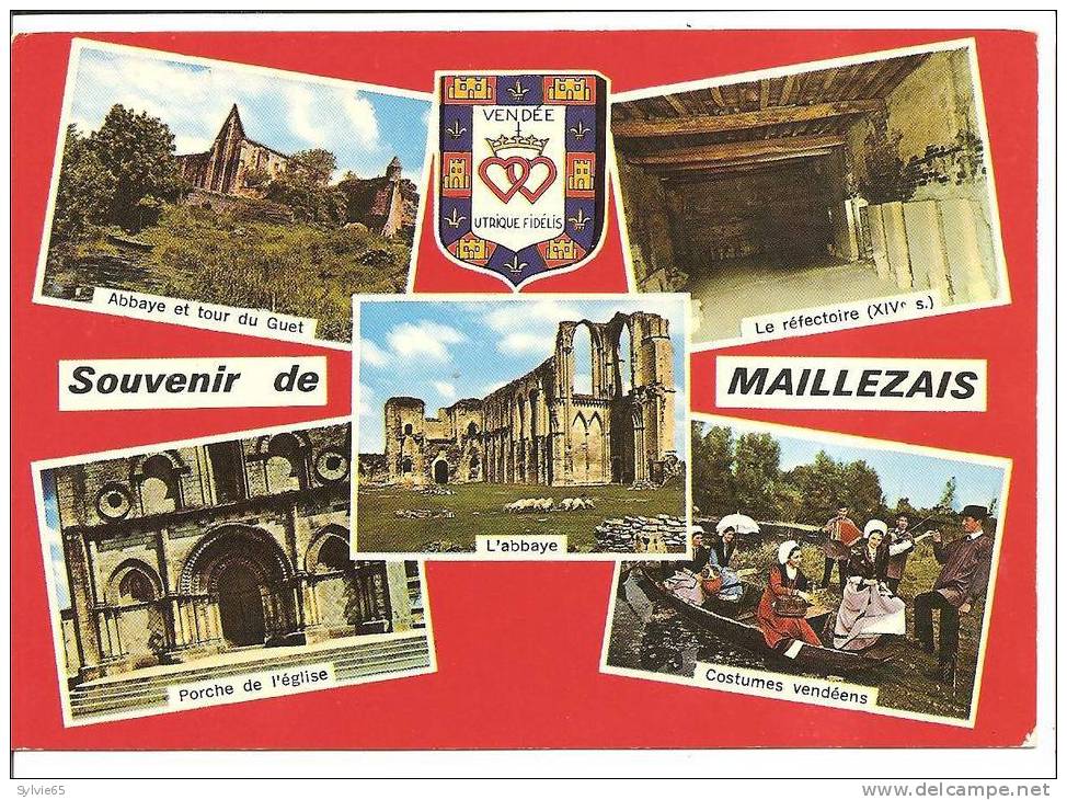 MAILLEZAIS-multivues-abbaye Et Tour Du Guet,le Réféctoire,porche De L'église,l'abbaye,costume Vendéens - Maillezais