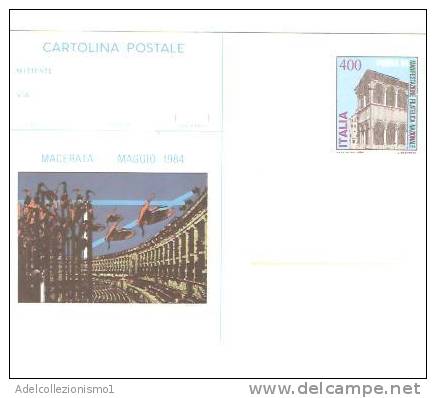 19801)cartolina Postale Con 400£ Manifestazione Filatelica Nazionale +annullo Macerata '84 Da Macerata A Città -nuova - Macerata