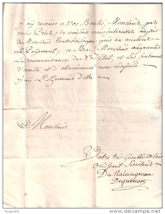 BELGIQUE:1764:Précurseur De MONS à LILLE.Pays-Bas Autrichiens.Lettre De Noblesse.MONS Griffe Rouge. - 1714-1794 (Paises Bajos Austriacos)