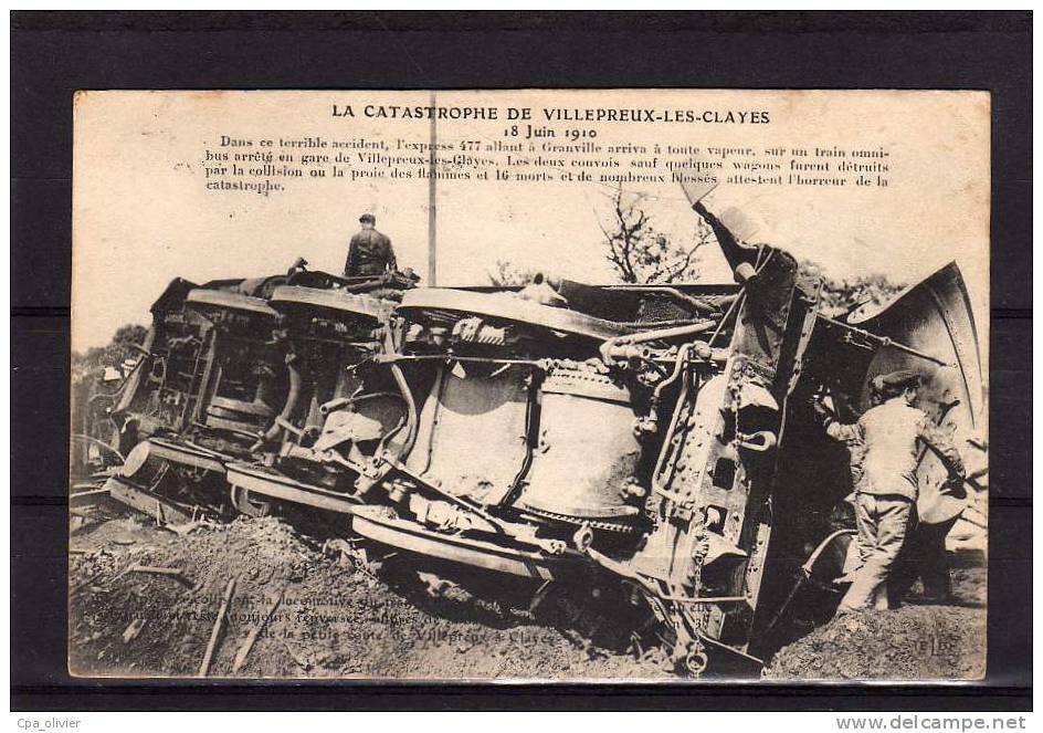 78 VILLEPREUX LES CLAYES Catastrophe 18-06-1910, Accident Train, Locomotive N°2, Ed ELD 6, 1910 - Les Clayes Sous Bois