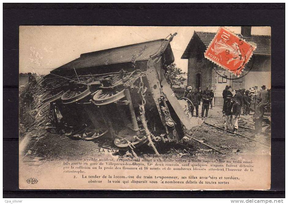 78 VILLEPREUX LES CLAYES Catastrophe 18-06-1910, Accident Train, Tender Locomotive Train Tamponneur, Ed ELD 2, 1910 - Les Clayes Sous Bois