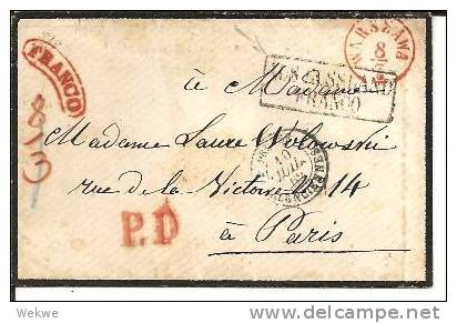 Pol085/- POLEN - Trauerbrief 1852. Aus Russland, Franco - Brieven En Documenten