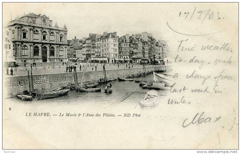 LE HAVRE - SEINE MARITIME - CPA PRECURSEUR ANIMEE DE 1903. - Port