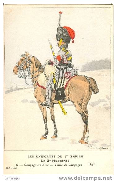 UNIFORMES -regiments -ref 93 -les Uniformes Du 1er Empire - Le 3eme Hussards -cie D Elite Tenue De Campagne 1807 - Uniformes