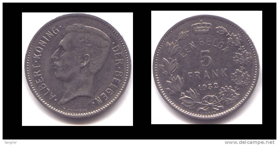 5 FRS 1932 FL - TRANCHE POSITION A - 5 Francs & 1 Belga