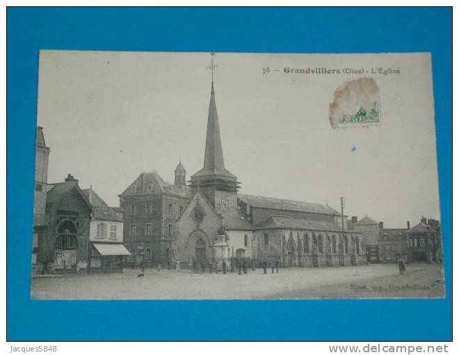 60) Grandvilliers - N°75 - L'eglise  - Année  1929 - EDIT  Sinet - Grandvilliers