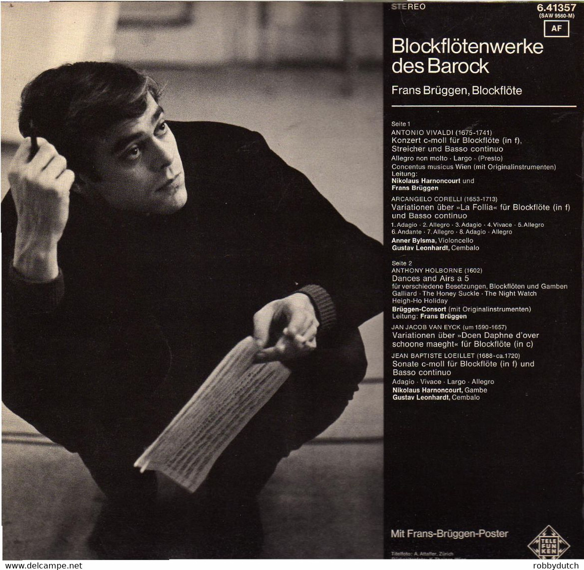 * LP *  FRANS BRÜGGEN - BLOCKFLÖTENWERKE DES BAROCK (Germany 1970 Ex-!!!) - Klassiekers