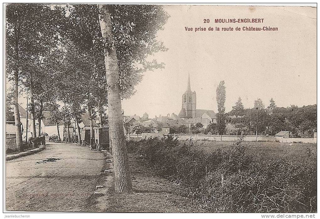 C . P . A   (  MOULIN -ENGILBERT " Vue Prise De La Route De Château - Chinon  " Carte  Prise De Vue Rare  ) - Moulin Engilbert