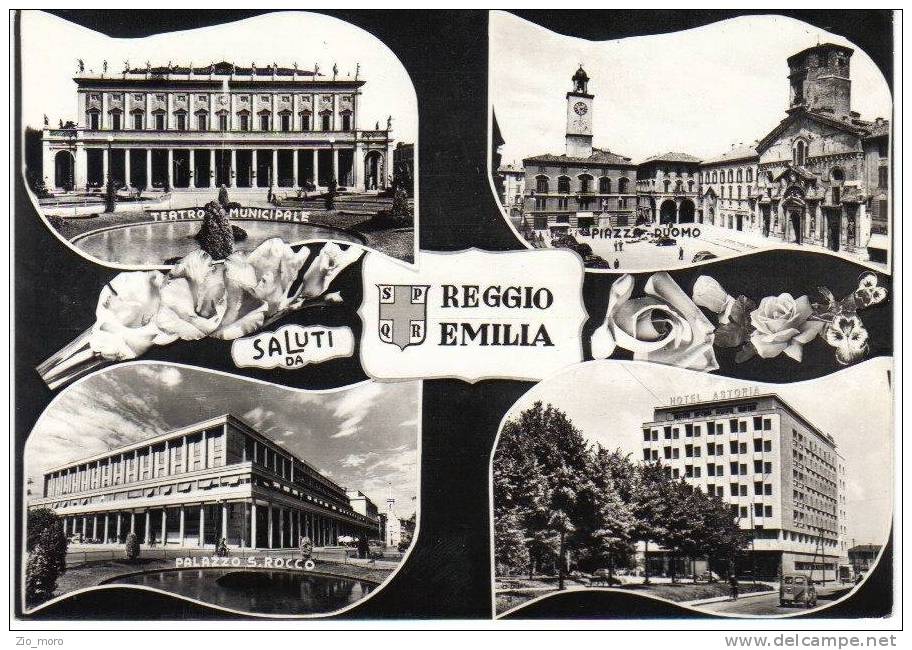 Reggio Emilia - 1960  Saluti Da.......Vedutine - Hotel Astoria - Palazzo San Rocco - Teatro Municipale -Piazza Duomo - - Reggio Nell'Emilia