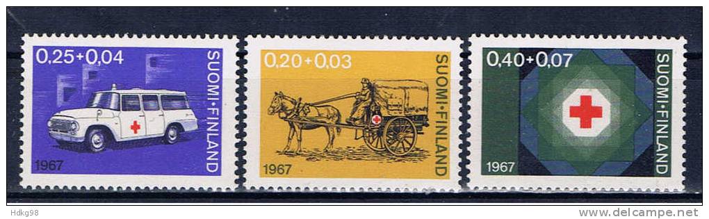 FIN Finnland 1967 Mi 630-32** Rotes Kreuz - Unused Stamps