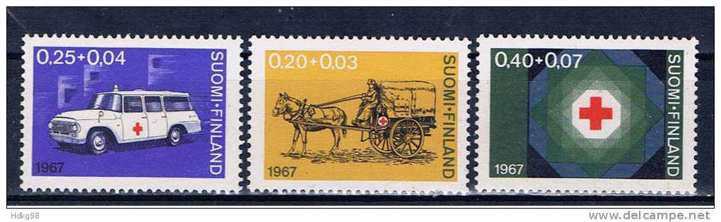 FIN Finnland 1967 Mi 630-32** Rotes Kreuz - Neufs