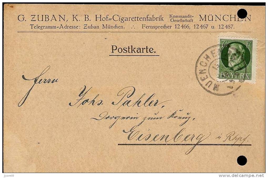 Bayern 1918  G.Zuban, Munchen  15.6.18 - Lettres & Documents